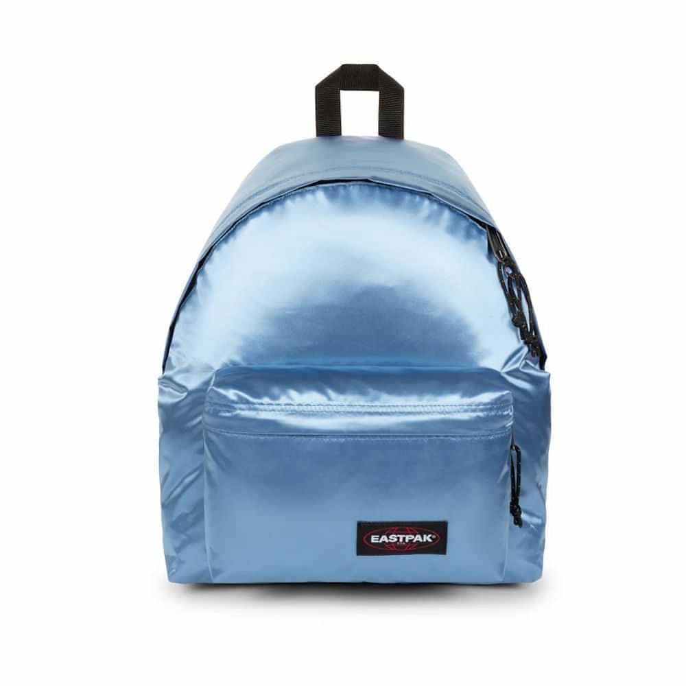 Zaino Eastpak Padded Satinfied Blue in nylon con tasca frontale piatta