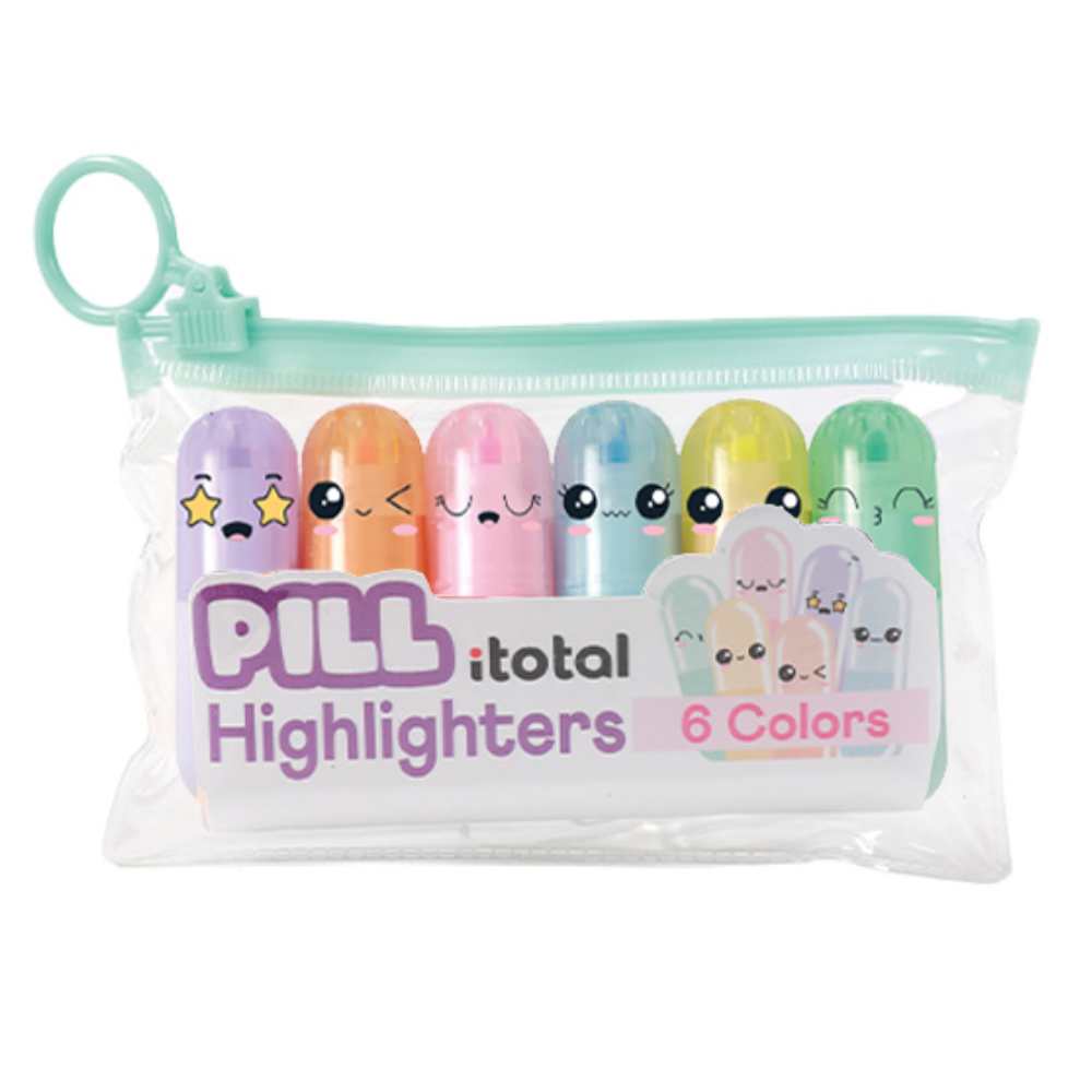 Mini Evidenziatori Pillola – Set da 6 Colori Compatti e Originali - Quiscuola