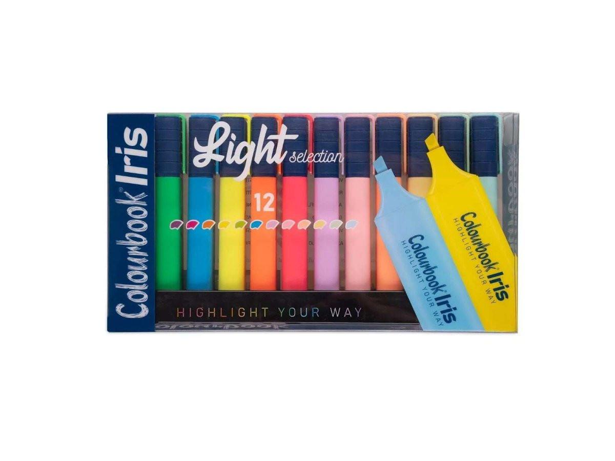 Evidenziatori Iris Light Selection Colourbook – Box da 12 Colori Assortiti - Quiscuola
