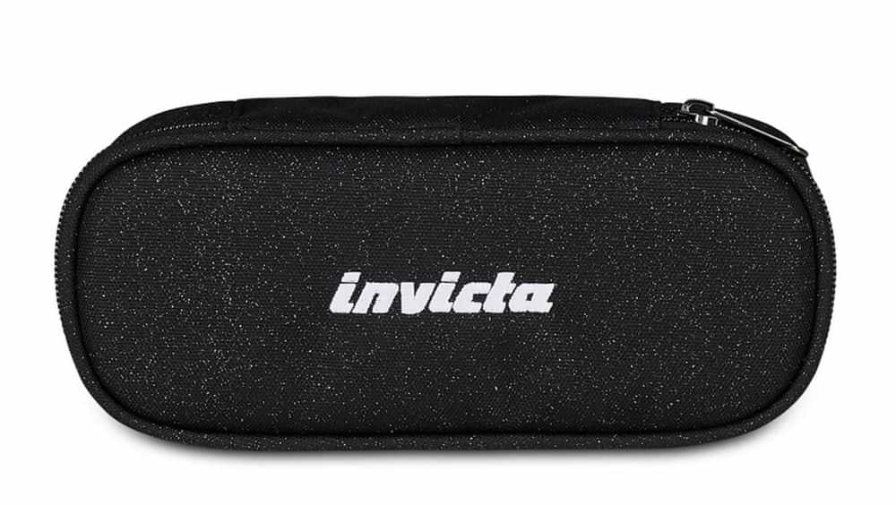 Astuccio scuola Invicta Lip Shine nero glitterato bustina ovale - foto 1
