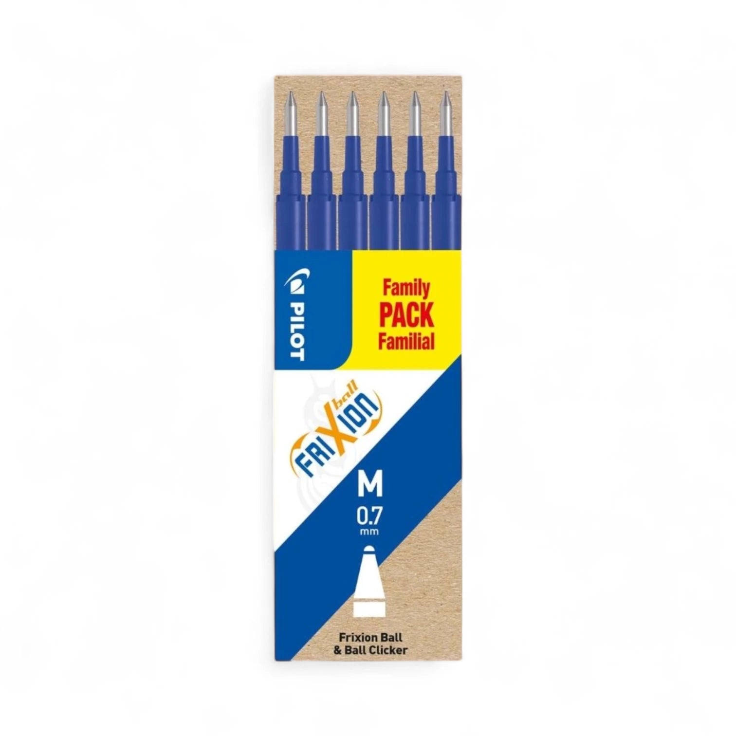 Ricariche Pilot Frixion Ball – Punta Media, 6 Pezzi, Blu Nero Multicolore