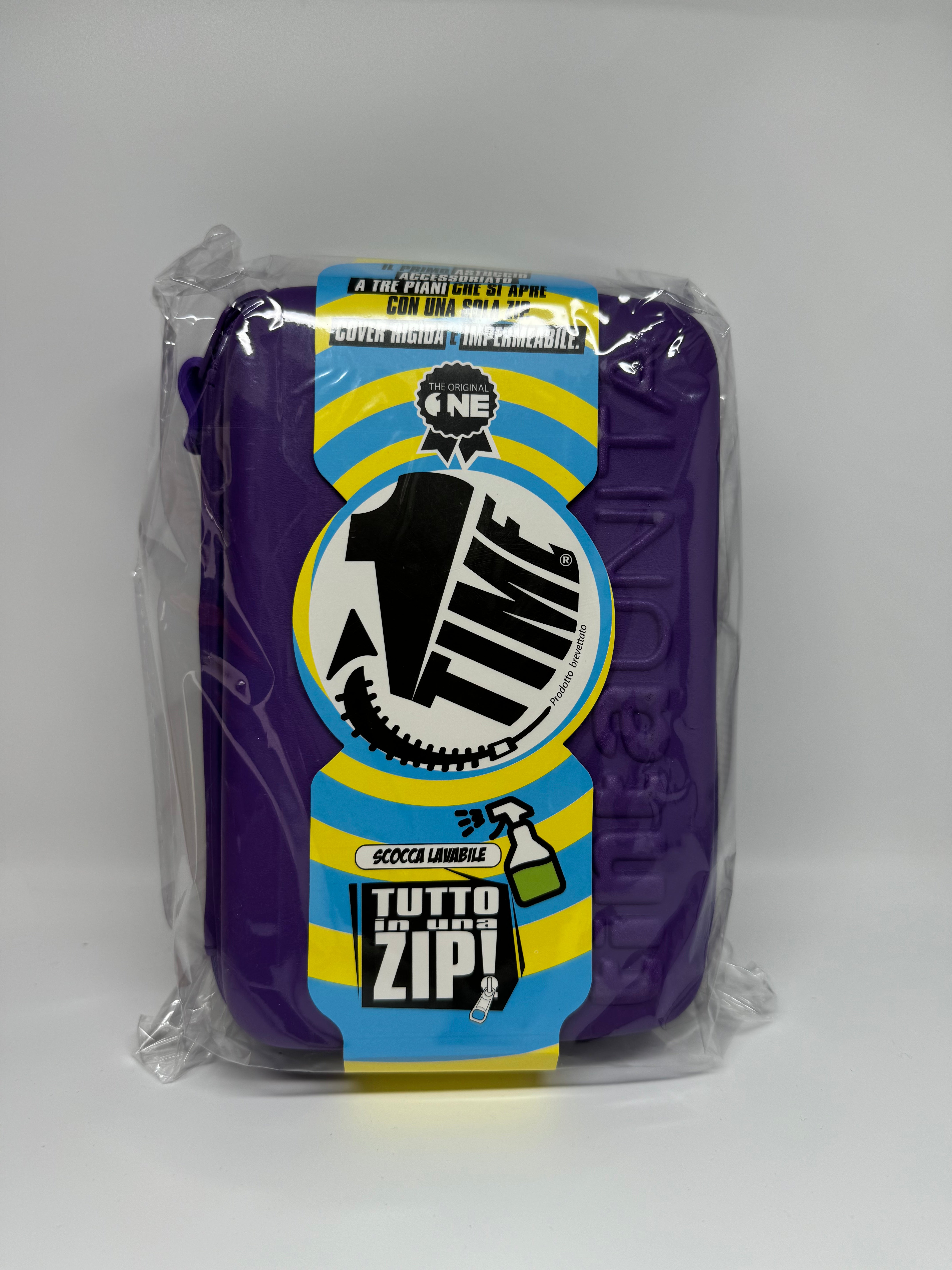 Astuccio One Time Tinta Unita - Apertura a Tre Piani con Una Zip - Impermeabile e Multifunzione
