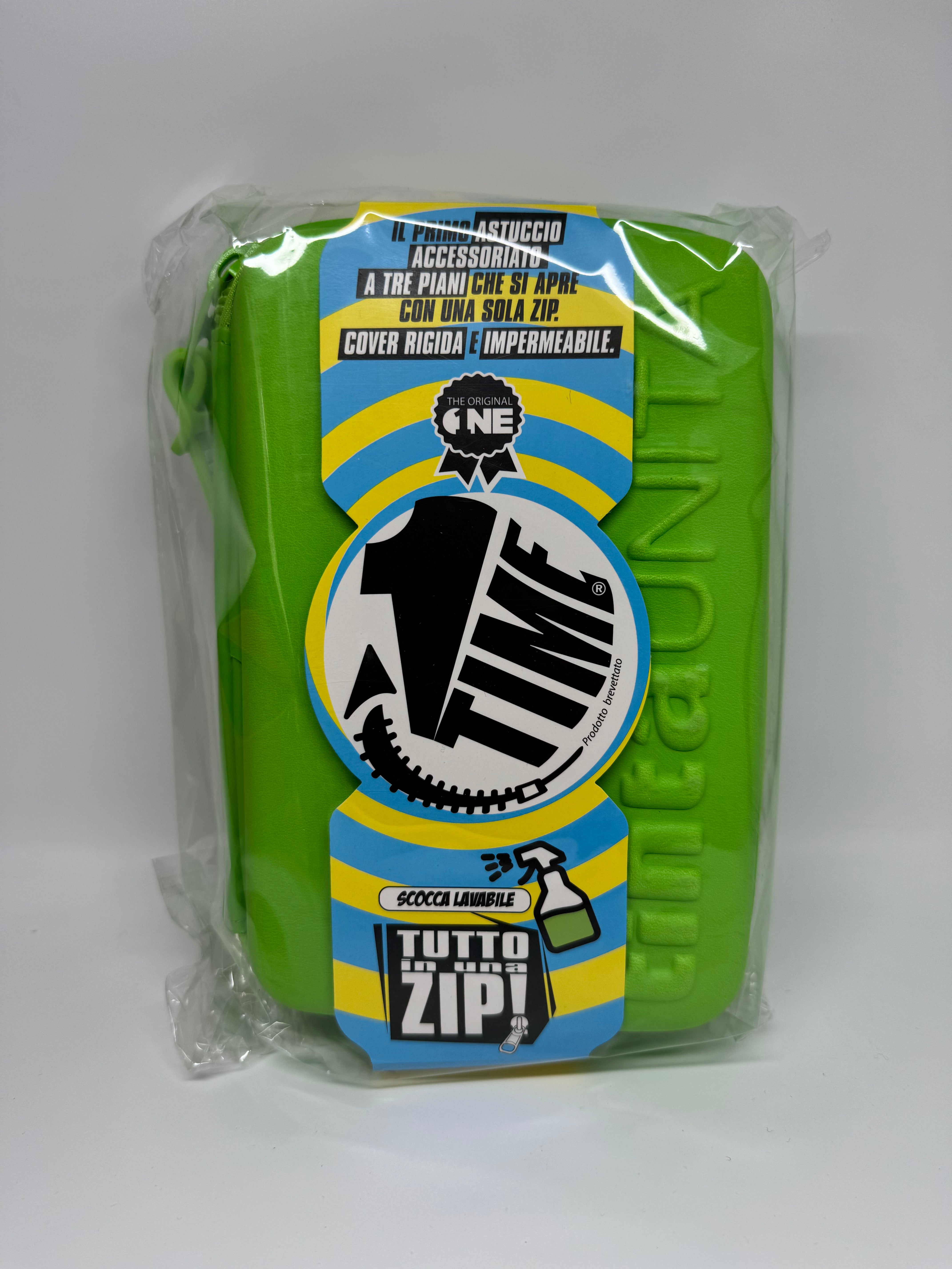 Astuccio One Time Tinta Unita - Apertura a Tre Piani con Una Zip - Impermeabile e Multifunzione