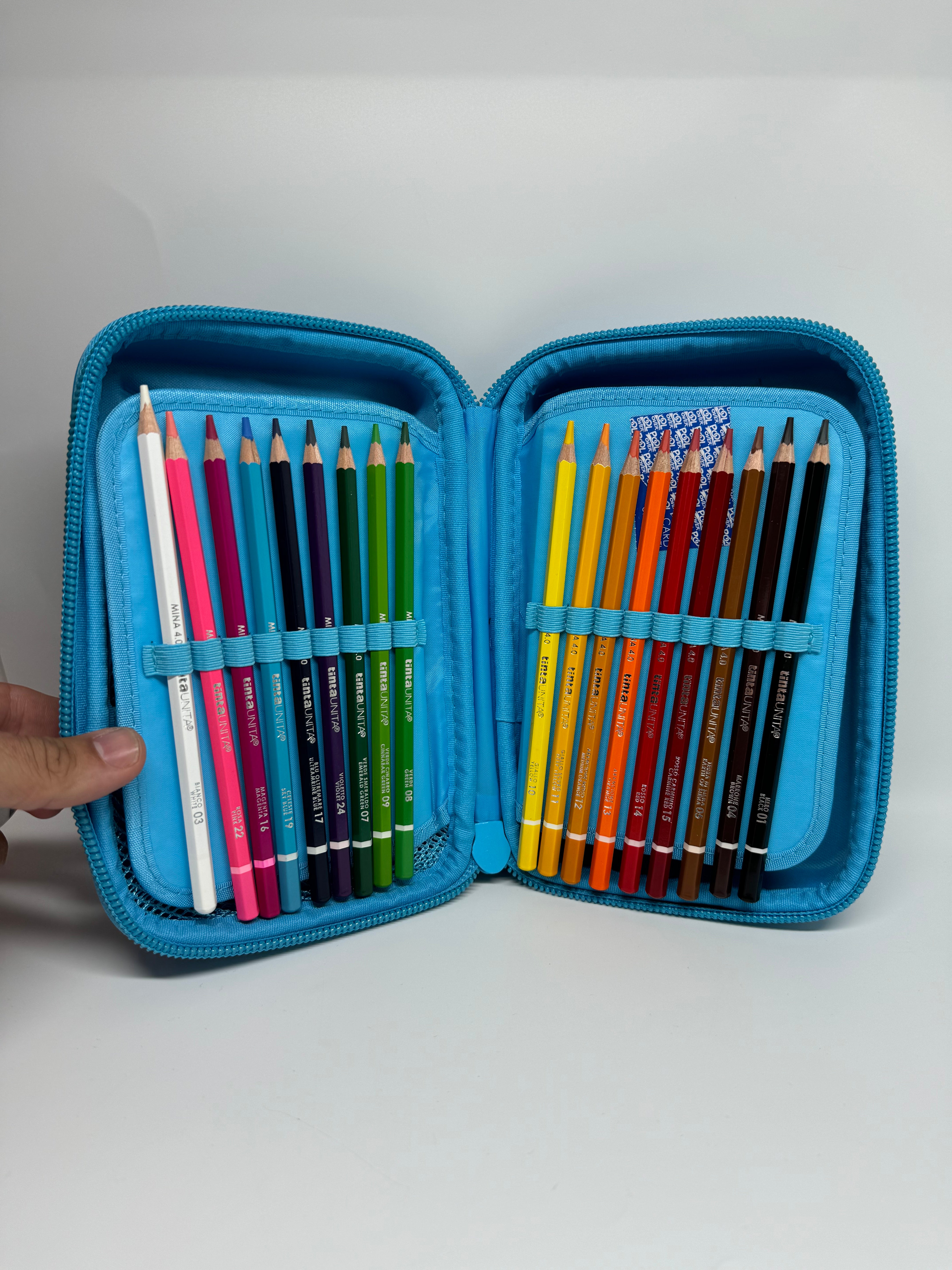 Astuccio One Time Tinta Unita - Apertura a Tre Piani con Una Zip - Impermeabile e Multifunzione - Quiscuola