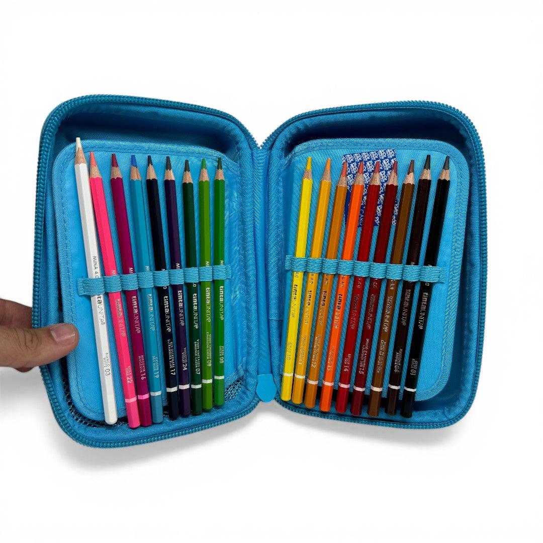Astuccio One Time Tinta Unita 3 Piani con 42 pezzi.