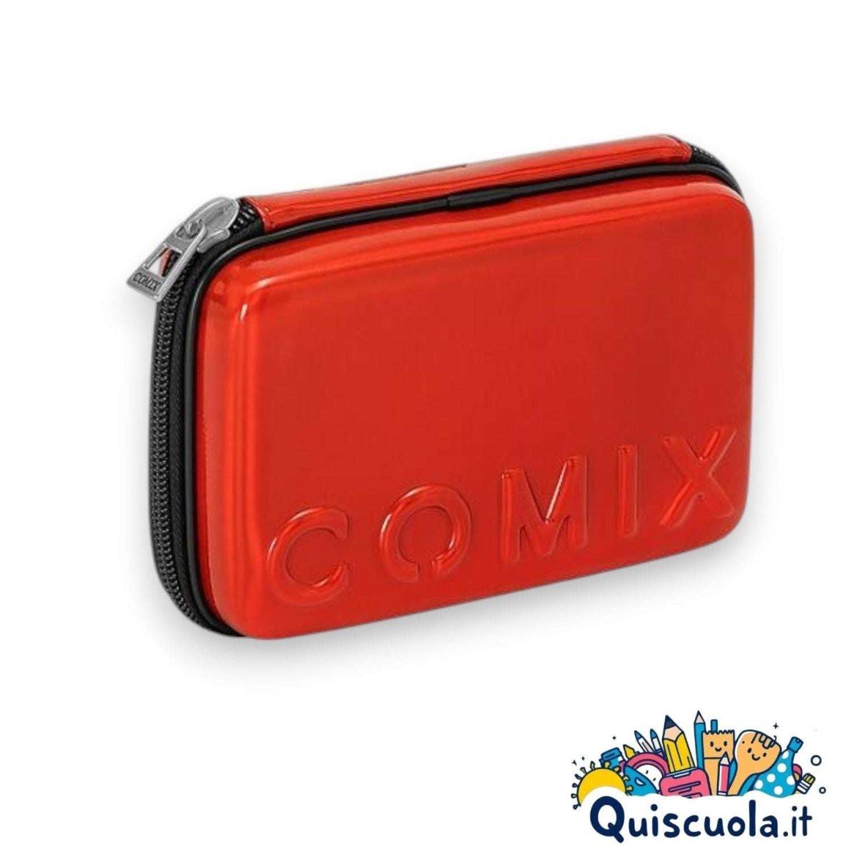 Maxi Astuccio Comix con Guscio Rigido Rosso - Completo di Accessori.