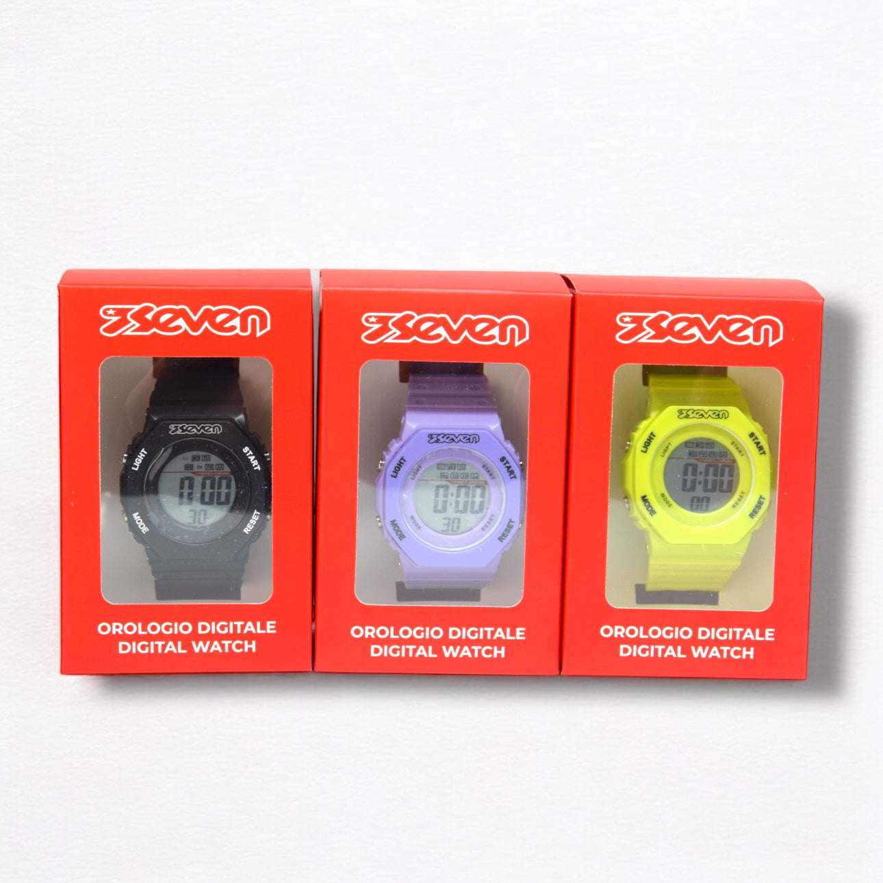 Orologio Digitale SEVEN – Nero, Viola, Giallo - Quiscuola