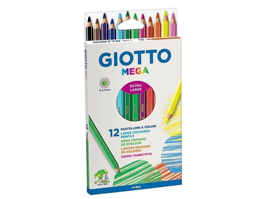 Pastelli Giotto Mega – Set da 12 e 24 Pezzi con Colori Vivaci - Quiscuola