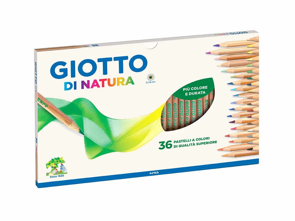 Pastelli di Natura Giotto da 36 Colori – Creatività Ecologica con Mina di Qualità - Quiscuola