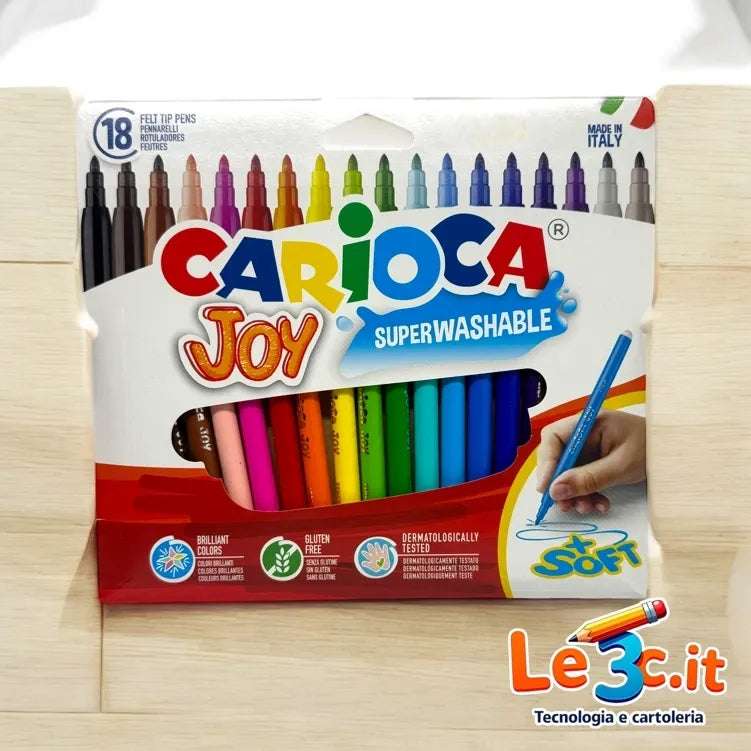 Pennarelli Carioca Joy – Scatola da 18 Pezzi, Colori Assortiti - Quiscuola