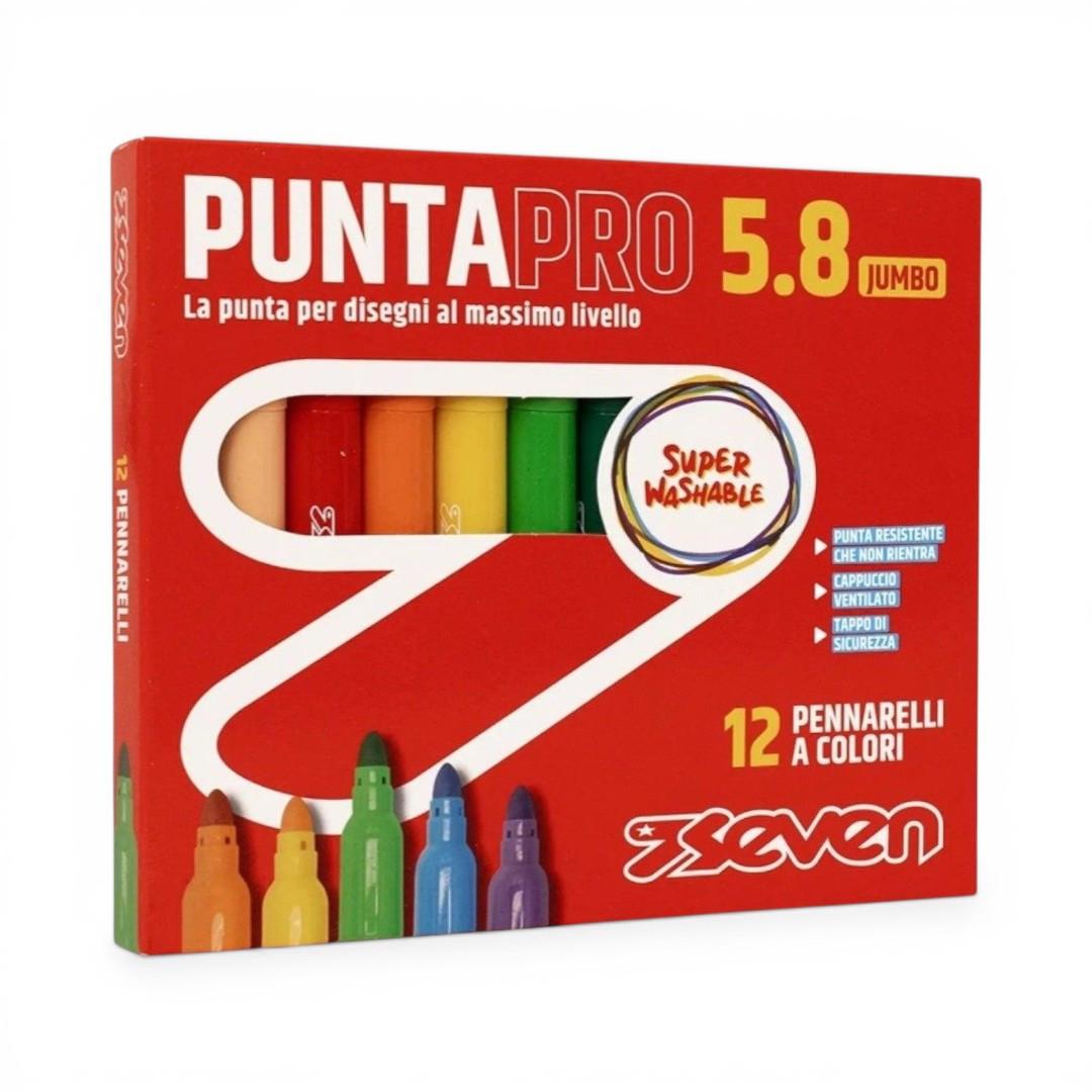 Pennarelli Seven Puntapro 5.8 jumbo scatola 12 colori