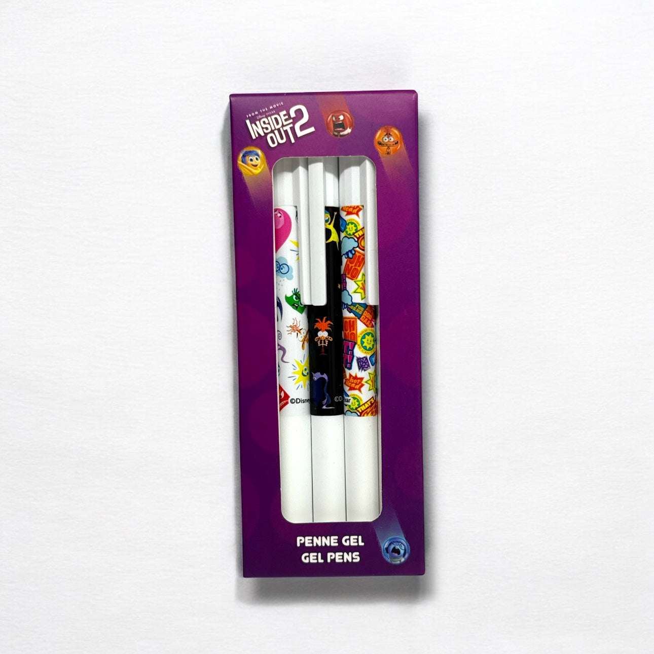 Set 3 Penne Gel SEVEN – Inside Out 2 con Inchiostro Rosso, Blu e Nero - Quiscuola