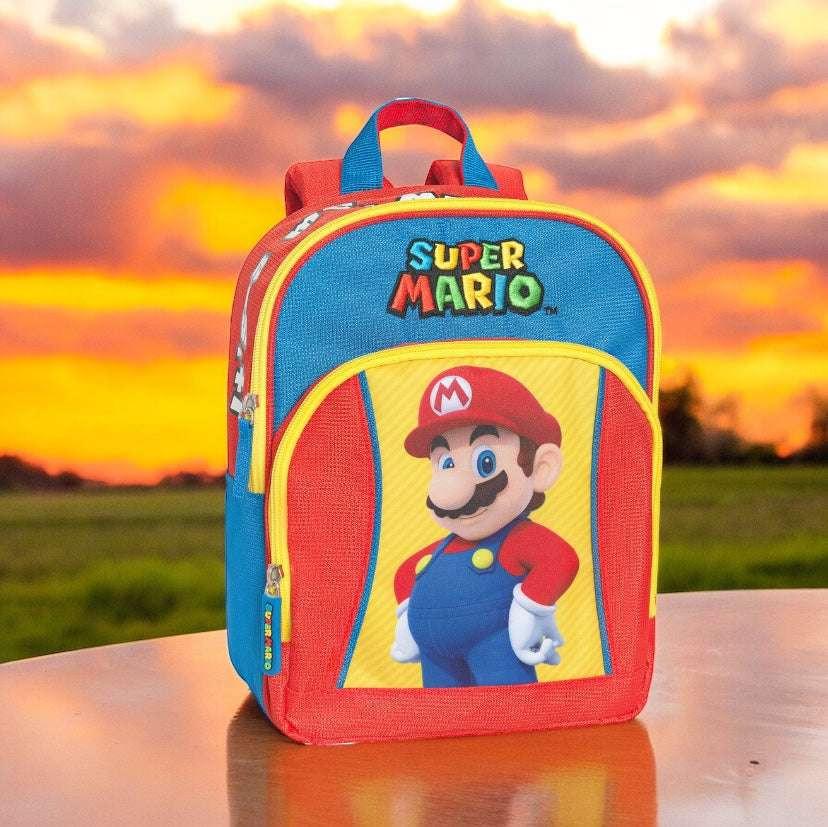 Zaino Asilo Super Mario Blu/Rosso/Giallo - Ufficiale e Comodo per Bambini - Quiscuola