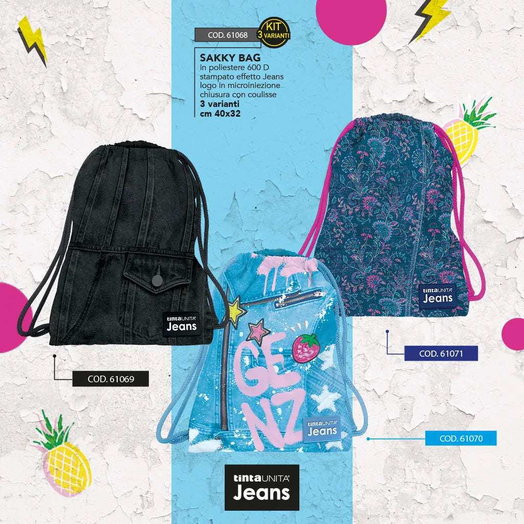 Sacca Sakky Bag Tinta Unita – Vari Modelli Colorati e Comodi - Quiscuola