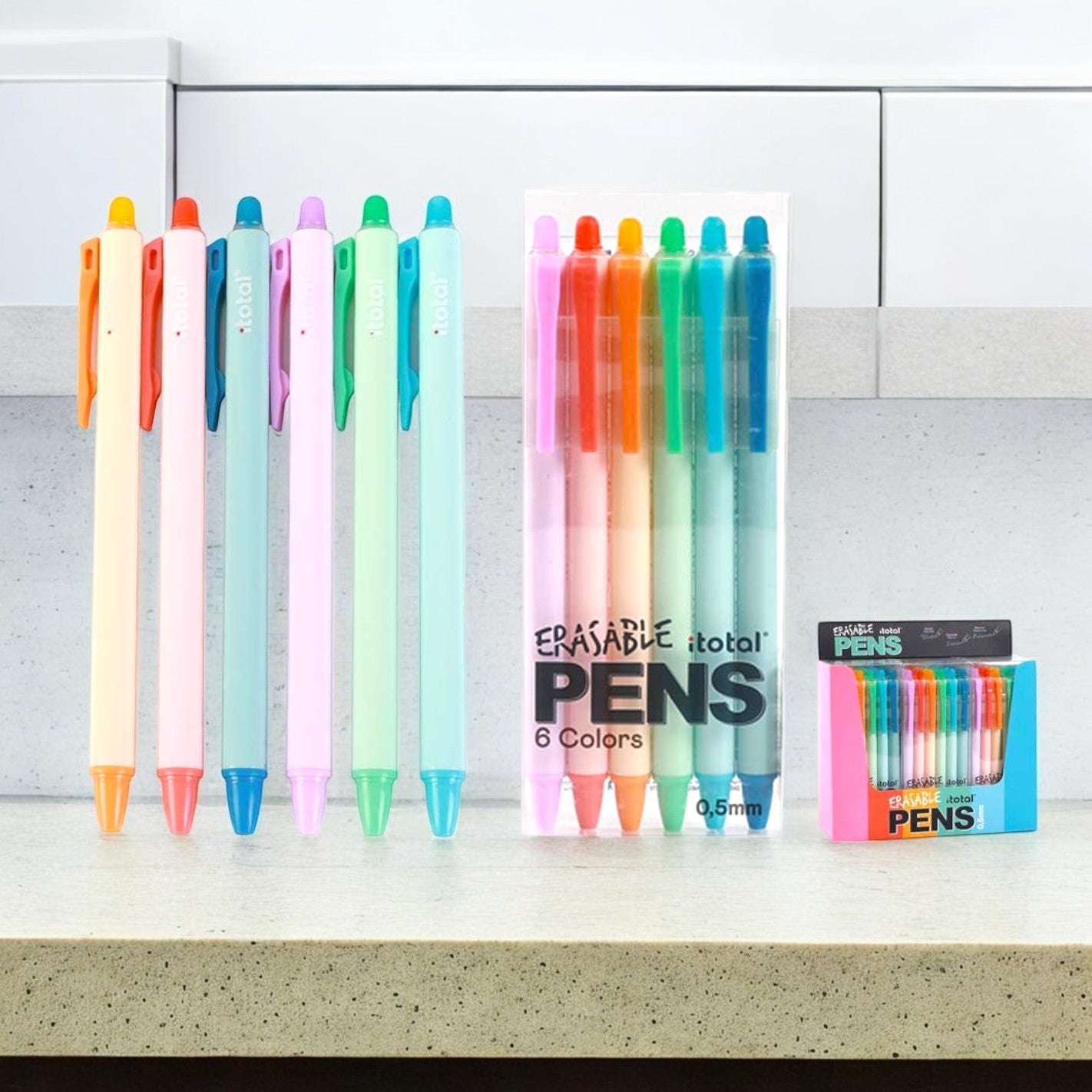 Set 6 Penne Cancellabili iTotal – Scrittura Fluida in 6 Colori - Quiscuola