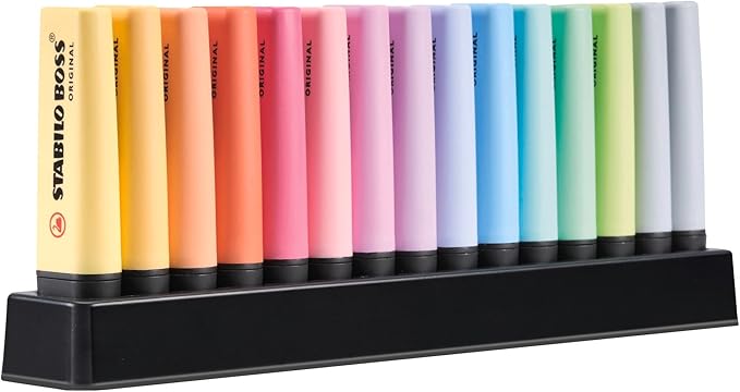 Stabilo BOSS ORIGINAL Pastel – Desk Set con 15 Evidenziatori - Quiscuola