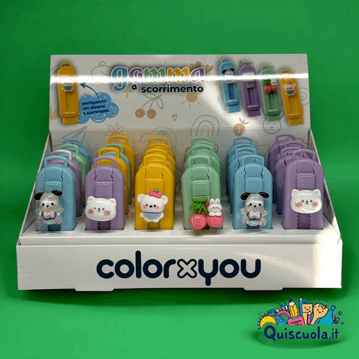 Gomma a Scorrimento Coloryou con Animaletti – Design Divertente e Pratico - Quiscuola