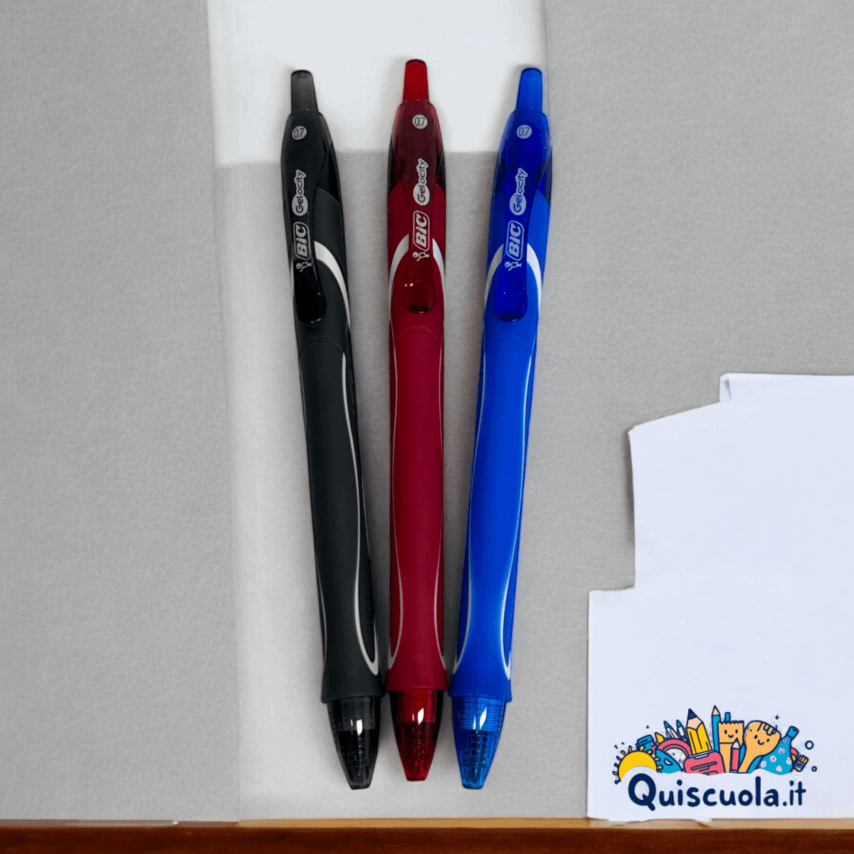 Penna a Sfera BIC Gel - Ocity Quick Dry – Scatto, Inchiostro Blu, Rosso o Nero - Quiscuola
