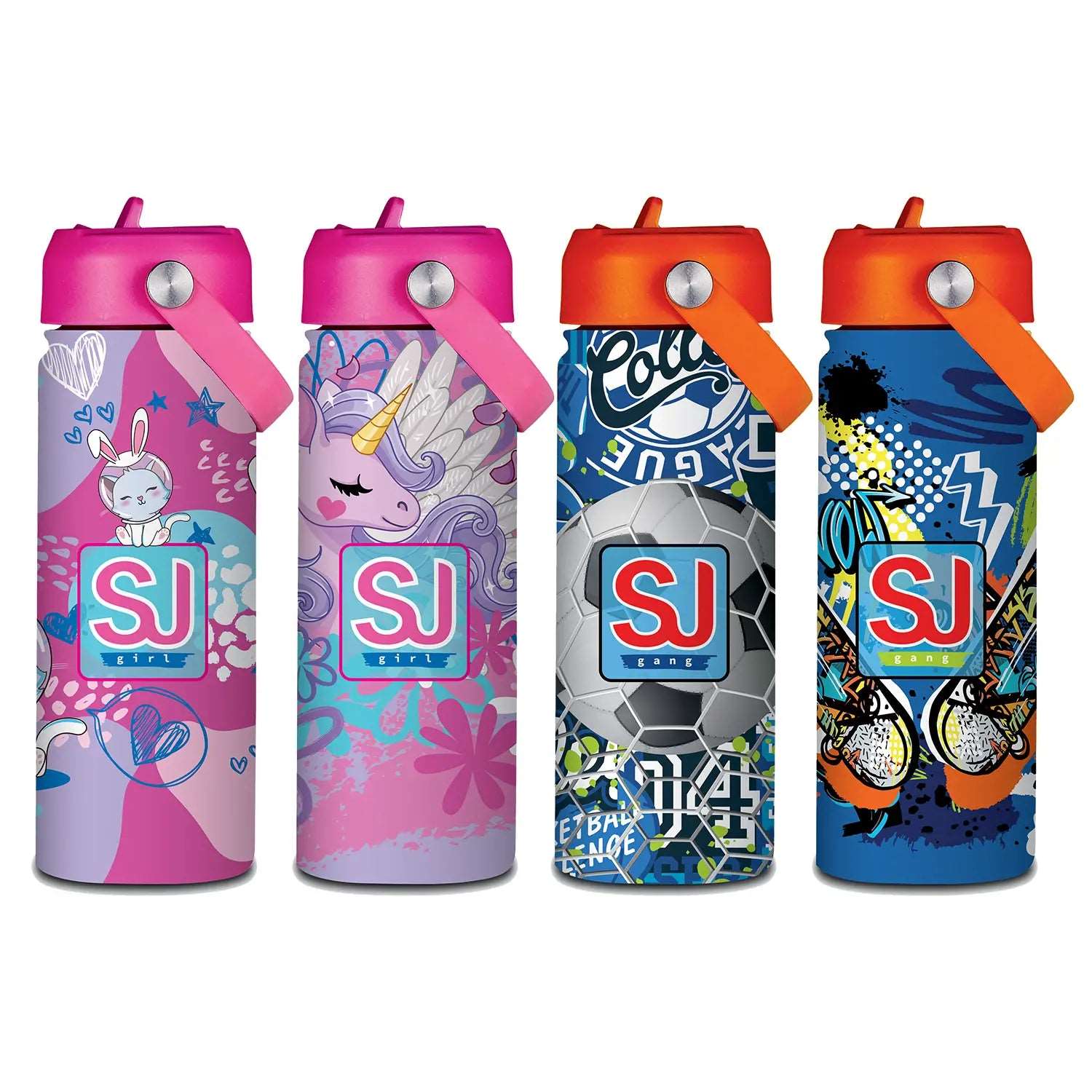 Borraccia Termica SJ Gang 500 ml con Cannuccia - Eleganza e Prestazioni per l'Idratazione Quotidiana - Quiscuola