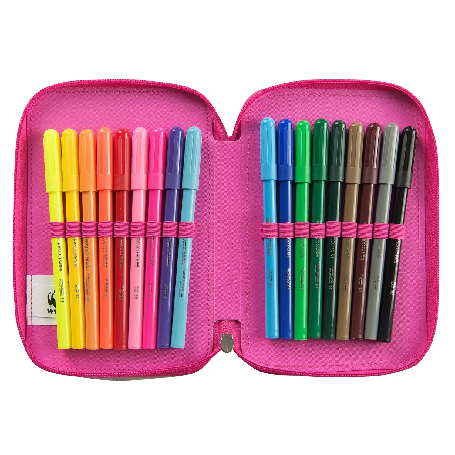 Astuccio scuola WWF 3 zip completo leopardo Panini.