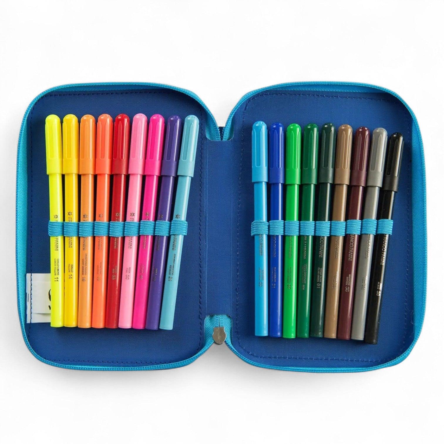 Astuccio scuola WWF 3 zip completo squalo Panini.