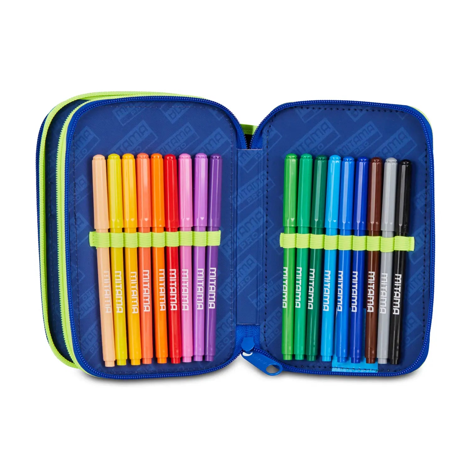 Astuccio scuola Mitama 3 scomparti completo 47 pezzi cibershark