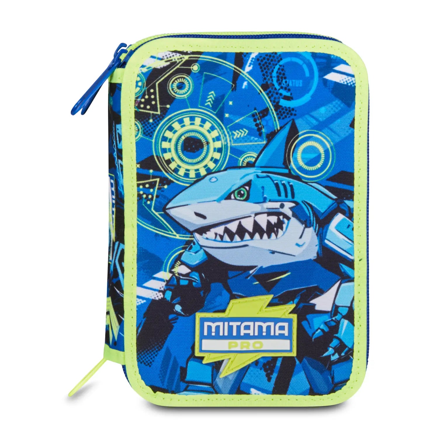 Astuccio scuola Mitama 3 scomparti completo 47 pezzi cibershark