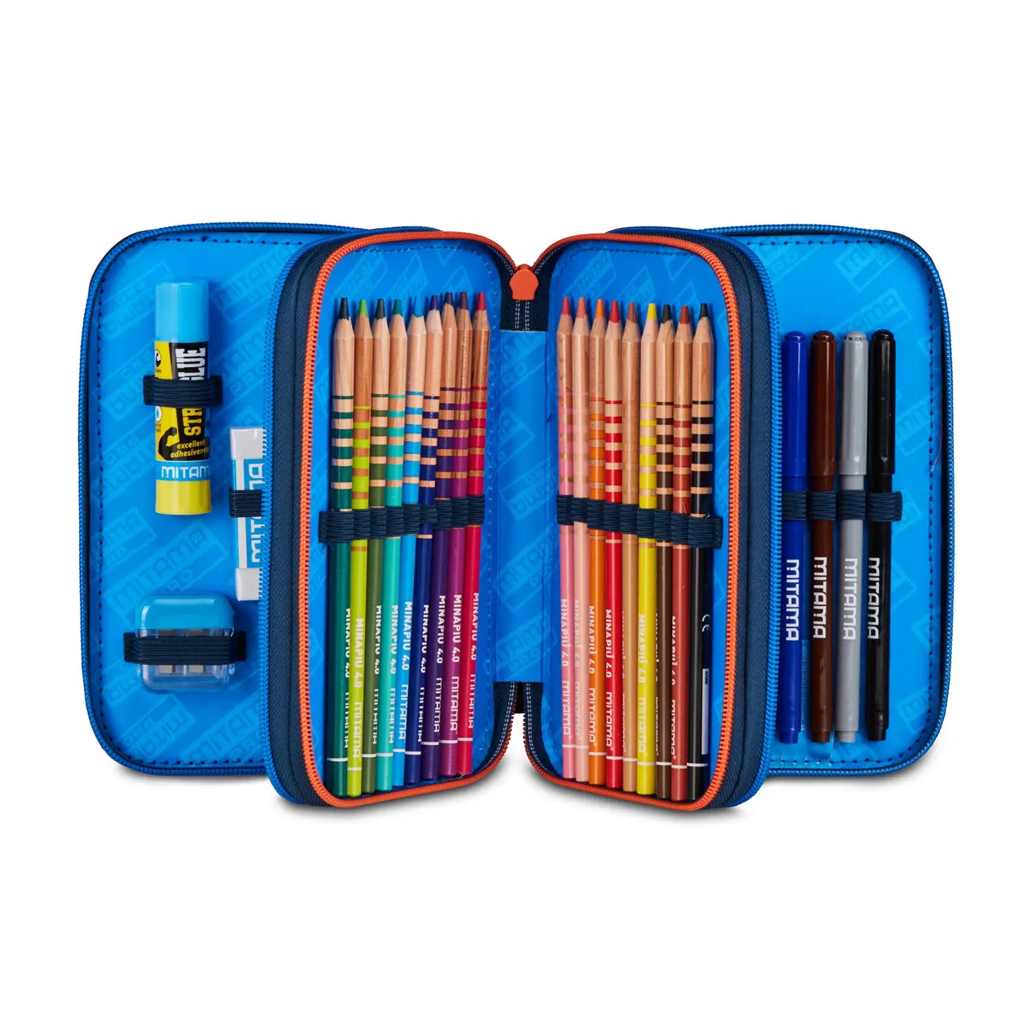 Astuccio scuola Mitama 3 scomparti completo 47 pezzi urbanloop