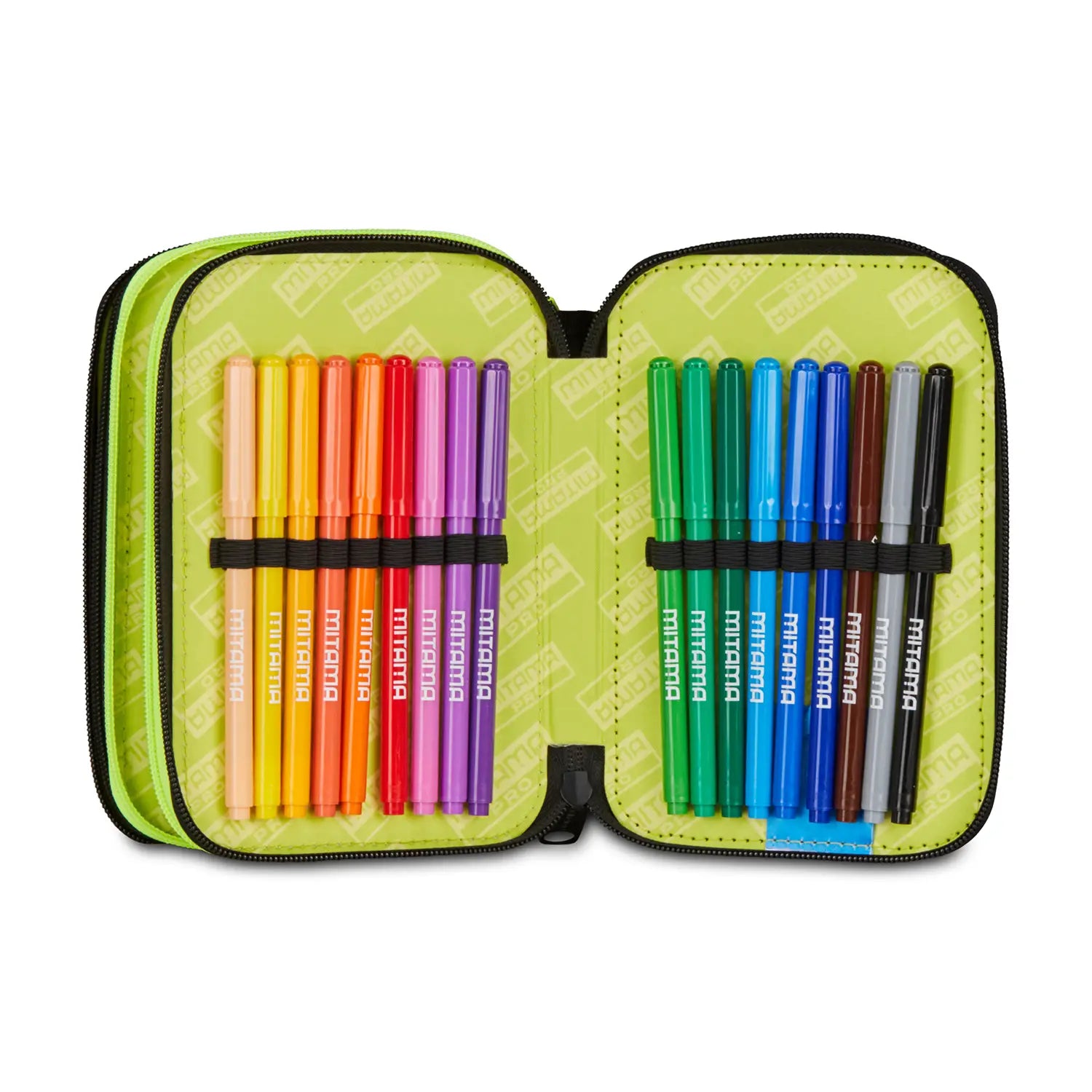 Astuccio scuola Mitama 3 scomparti completo 47 pezzi Inkstile