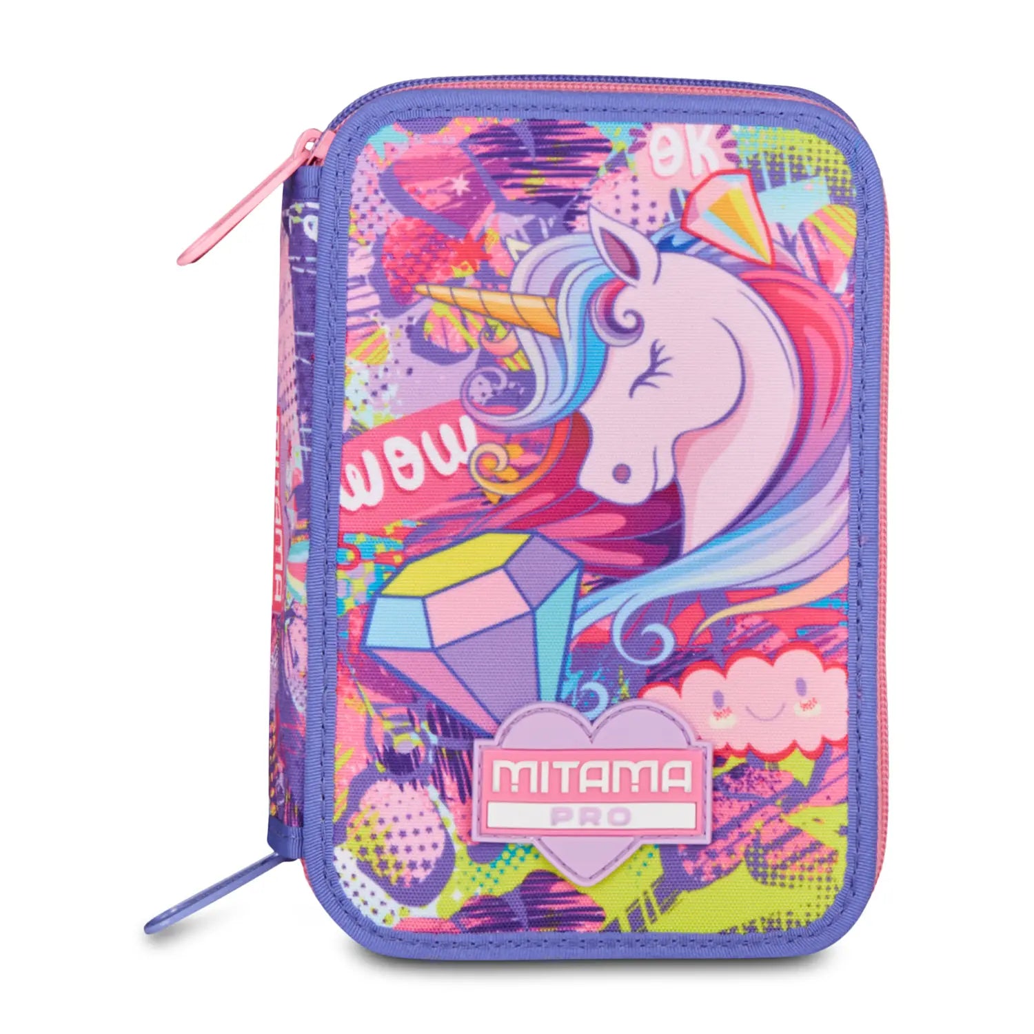 Astuccio scuola Mitama 3 scomparti completo 47 pezzi Fairyunicorn