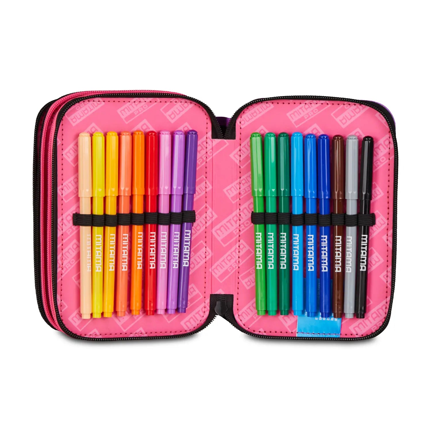 Astuccio scuola Mitama 3 scomparti completo 47 pezzi lovetbeat