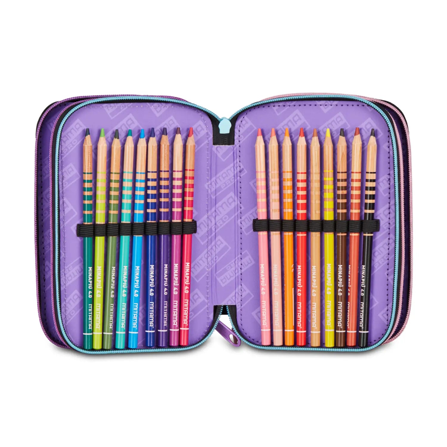 Astuccio scuola Mitama 3 scomparti completo 47 pezzi shinycrew