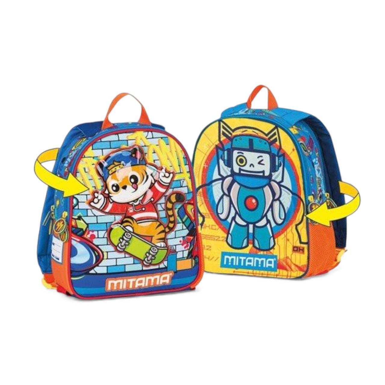 Zainetto Spinny Asilo Reversibile – Colori e Fantasia Doppia.