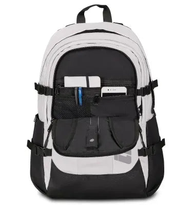 Zaino Invicta Act Plus LED – 30L, Poliestere Riciclato e LED Frontale Rimovibile Bianco - Quiscuola