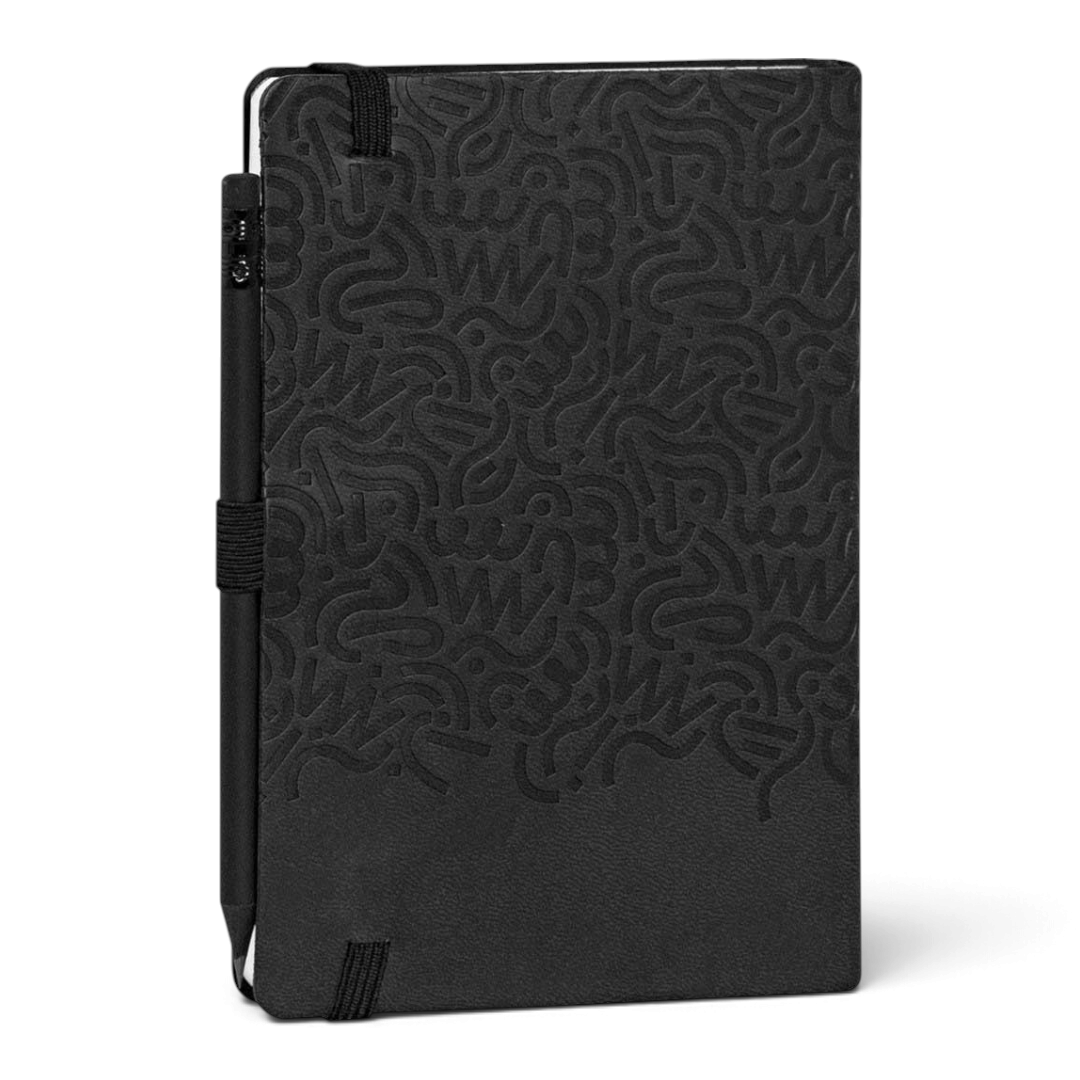 Copertina nera Black Sketch con motivo grafico tono su tono, agenda settimanale 2027 - foto 3