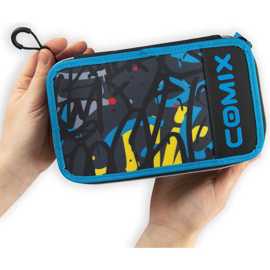 Astuccio 3 Zip Comix WBS Nero/Blu Completo 3 Scomparti.
