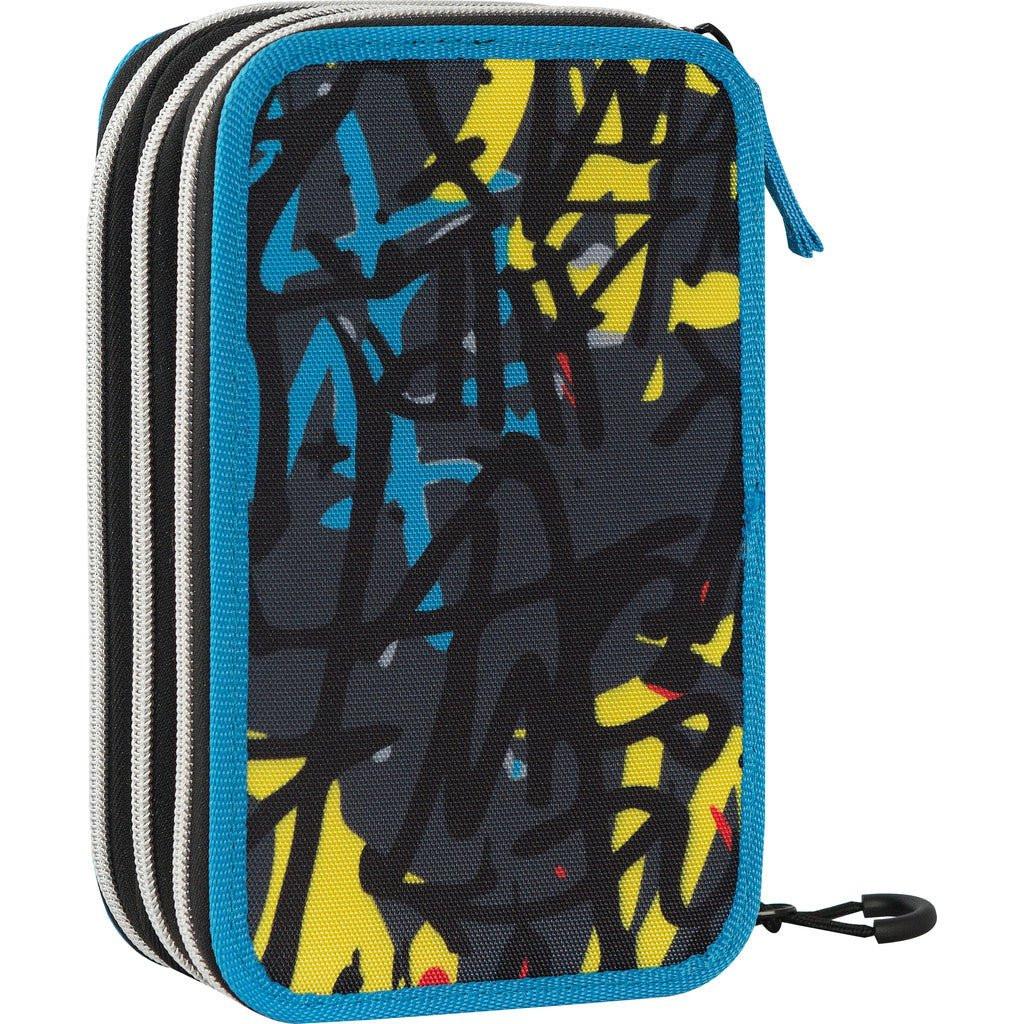 Astuccio 3 Zip Comix WBS Nero/Blu Completo 3 Scomparti.