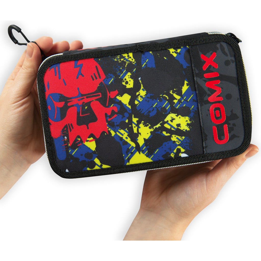 Astuccio 3 Zip Comix WBS Nero/Rosso – Completo Scuola 3 Scomparti - Quiscuola.it – Zaini, Astucci e Diari Scuola