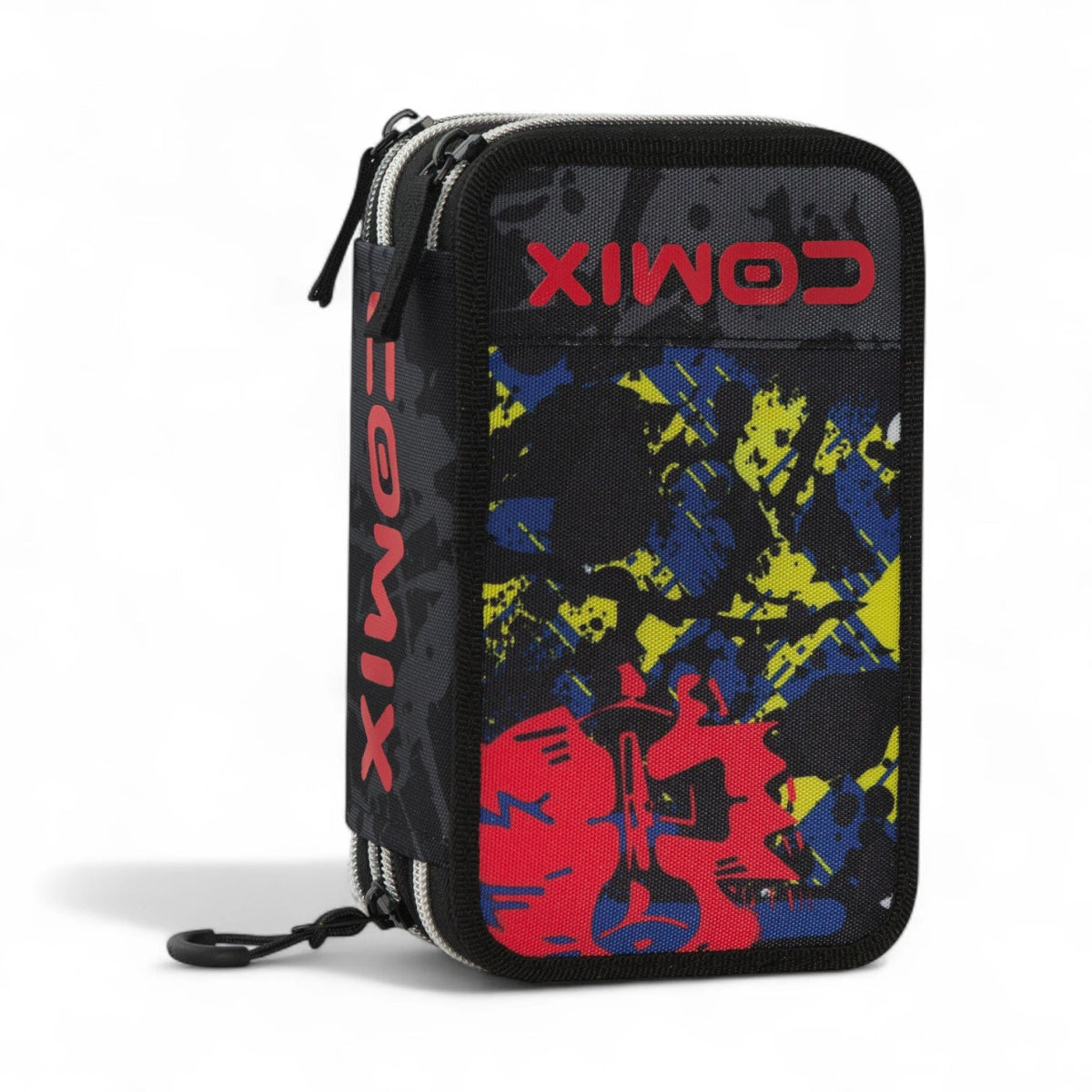 Astuccio 3 Zip Comix WBS Nero/Rosso – Completo Scuola 3 Scomparti - Quiscuola.it – Zaini, Astucci e Diari Scuola