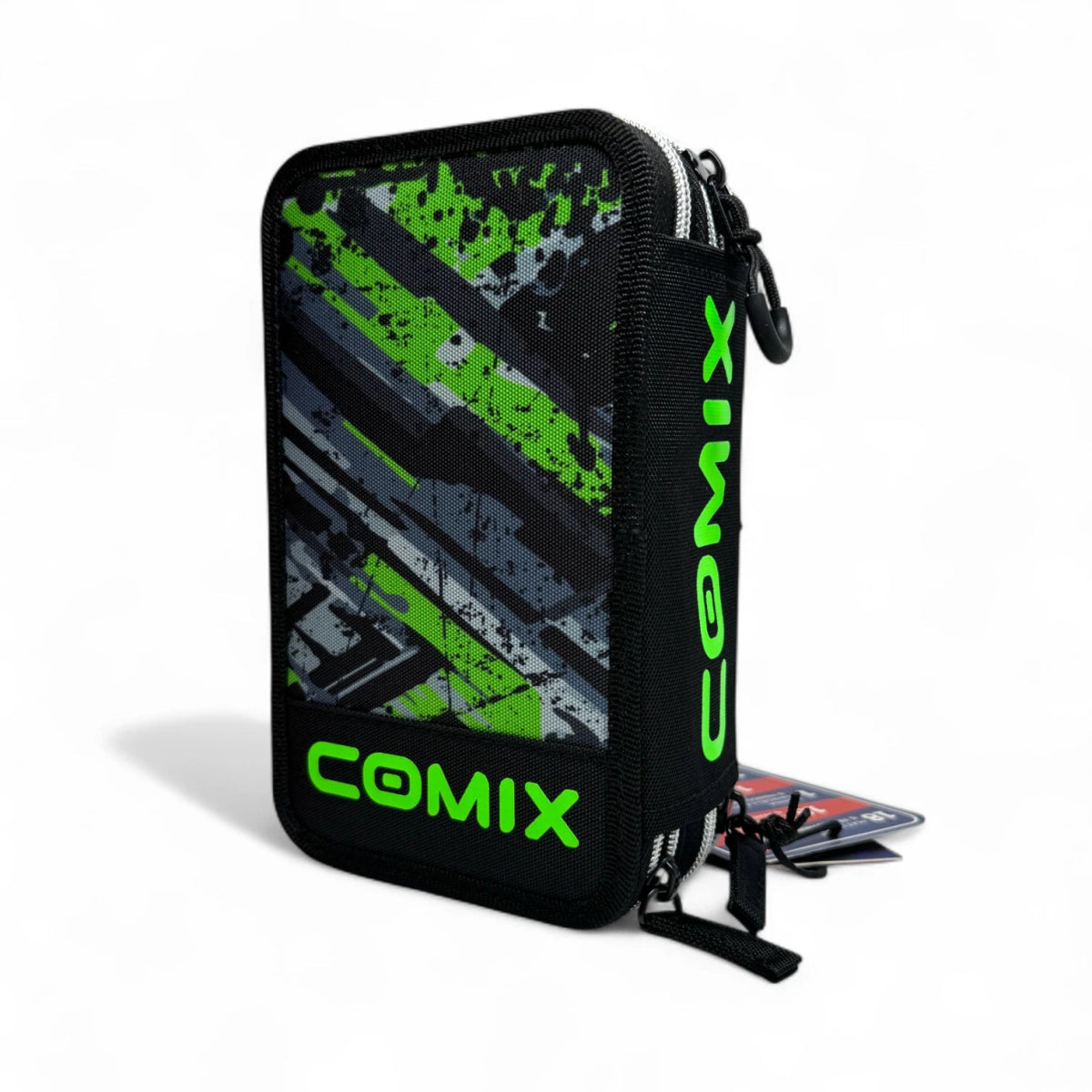 Astuccio 3 Zip Comix WBS verde/nero – Completo Scuola 3 Scomparti - Quiscuola.it – Zaini, Astucci e Diari Scuola