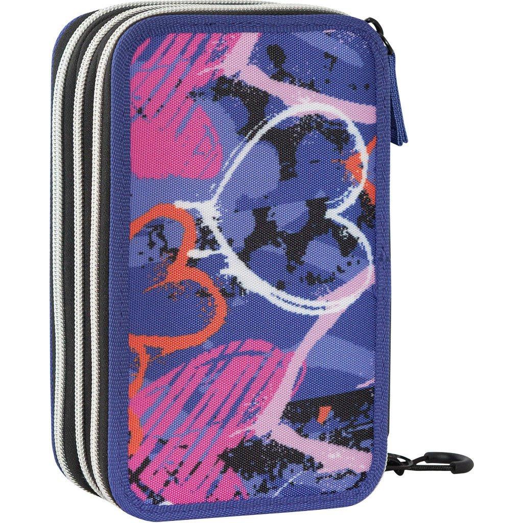 Astuccio 3 Zip Comix WBS Viola Completo 3 Scomparti.
