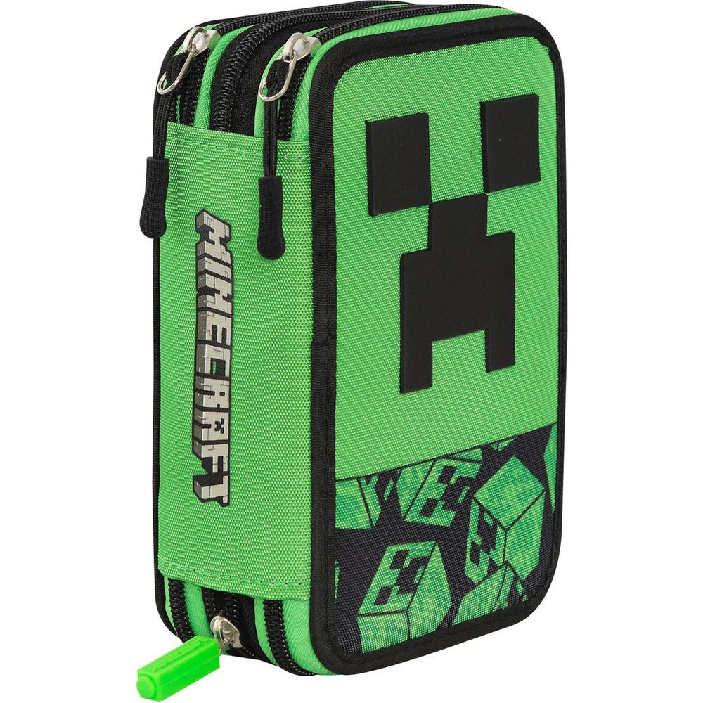 Astuccio 3 Zip Pixel Minecraft Panini – Completo 2025 - Quiscuola.it – Zaini, Astucci e Diari Scuola