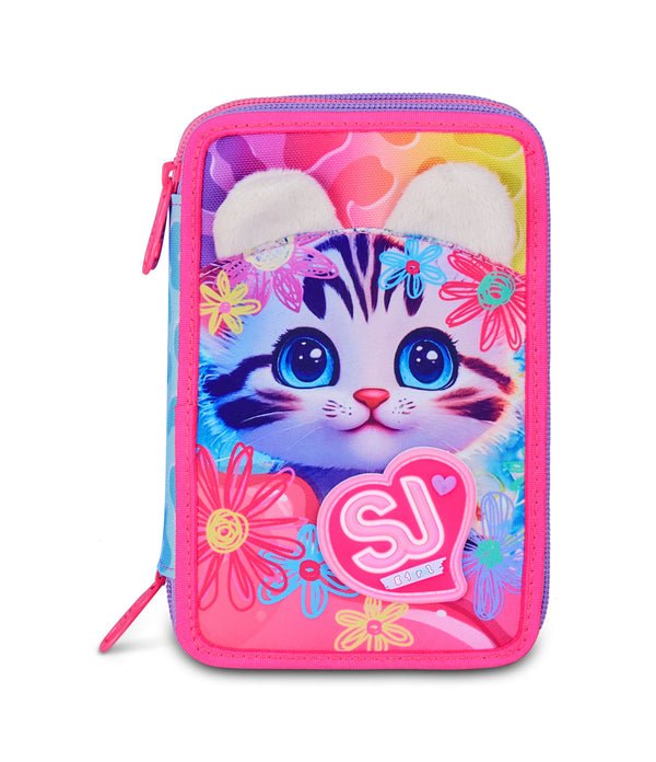 Astuccio 3 Zip SJ Gang CAT&AIR con 45 Pezzi e Orecchie Peluche - Quiscuola.it – Zaini, Astucci e Diari Scuola