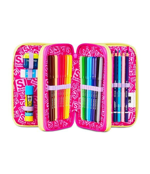 Astuccio 3 Zip SJ Gang Game LED Girl – Completo da 45 Pezzi.