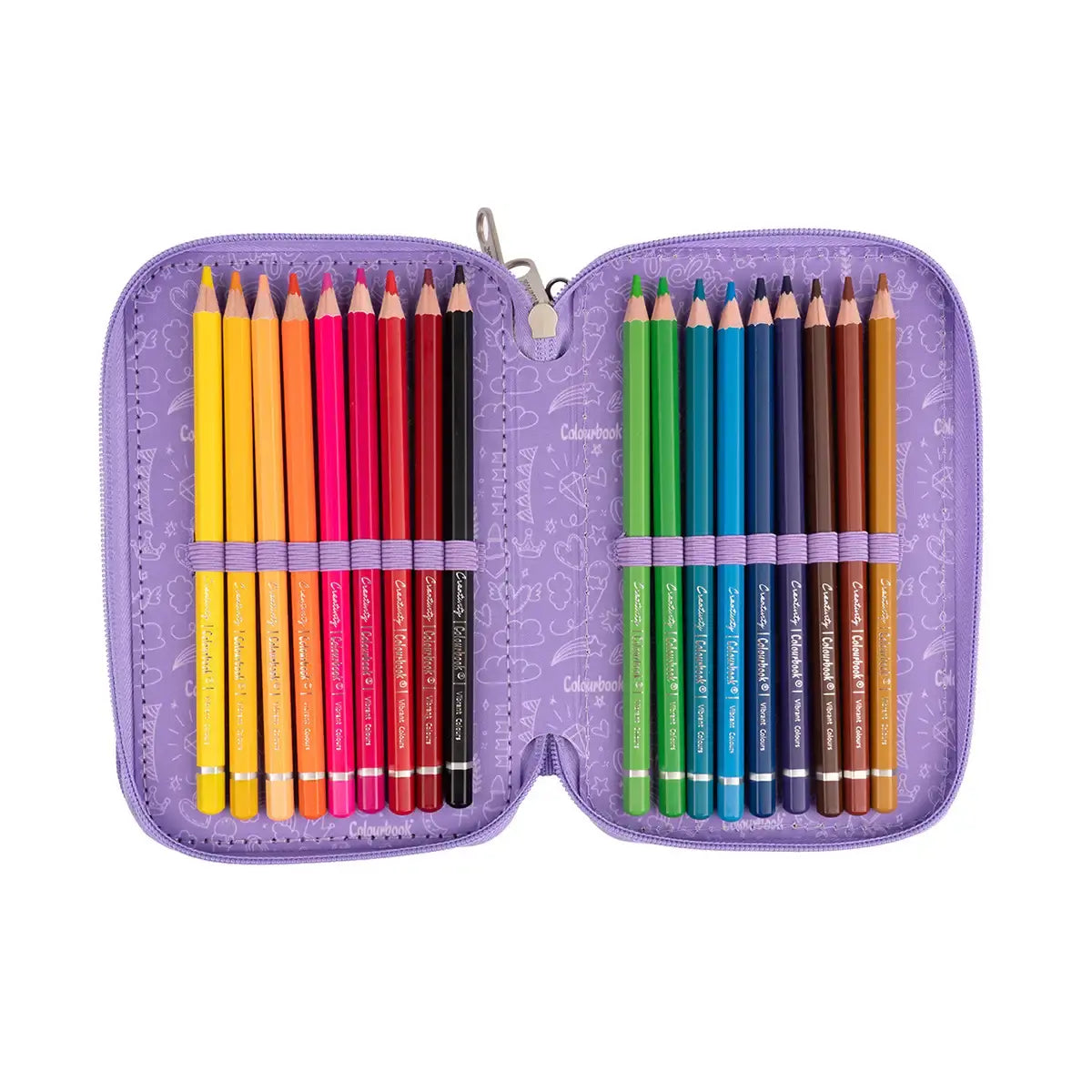 Astuccio 3 Zip Glitter Colourbook