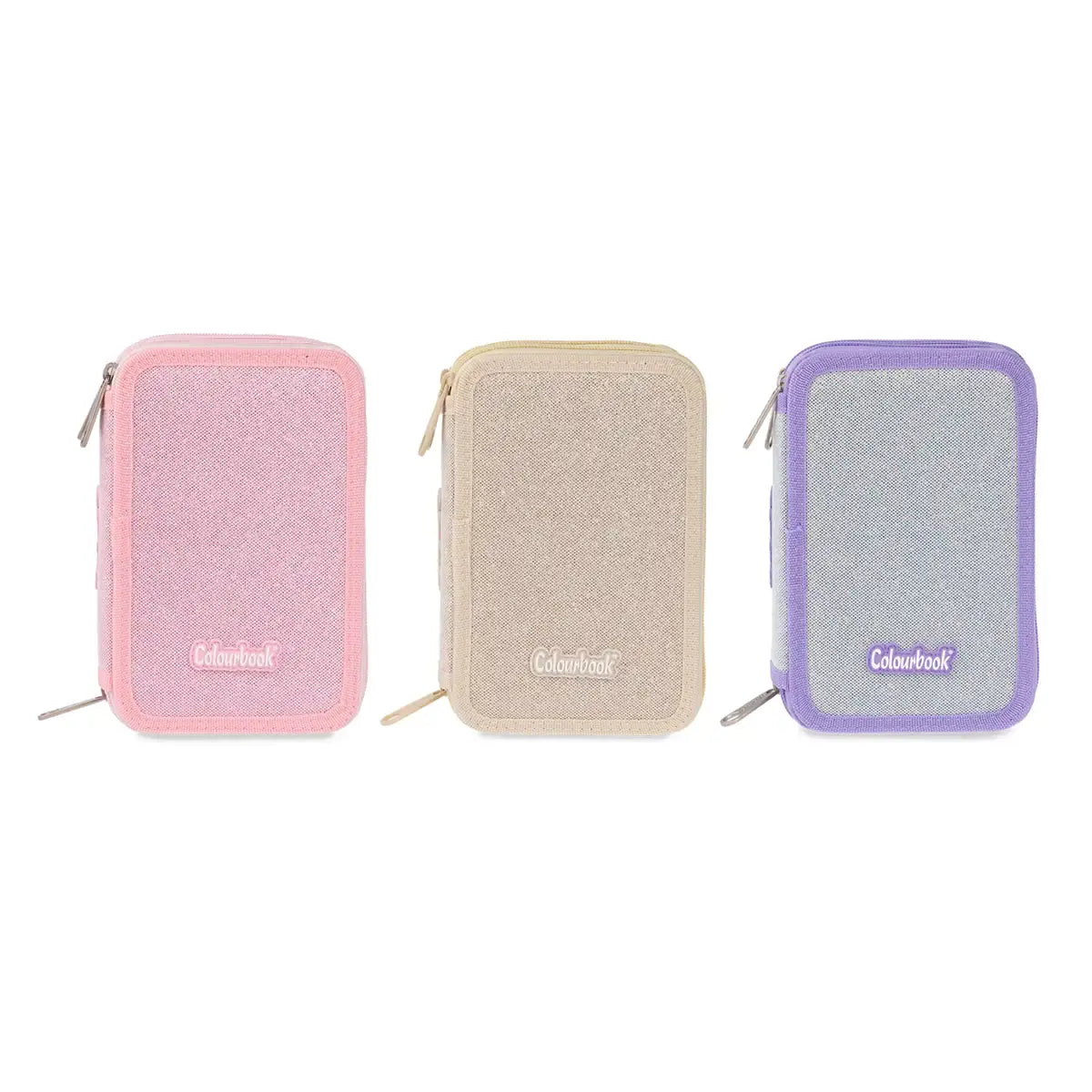 Astuccio 3 Zip Glitter Colourbook