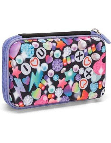 Astuccio Corredo Maxi Zip Comix Bright Girl - Completo di Accessori - Quiscuola