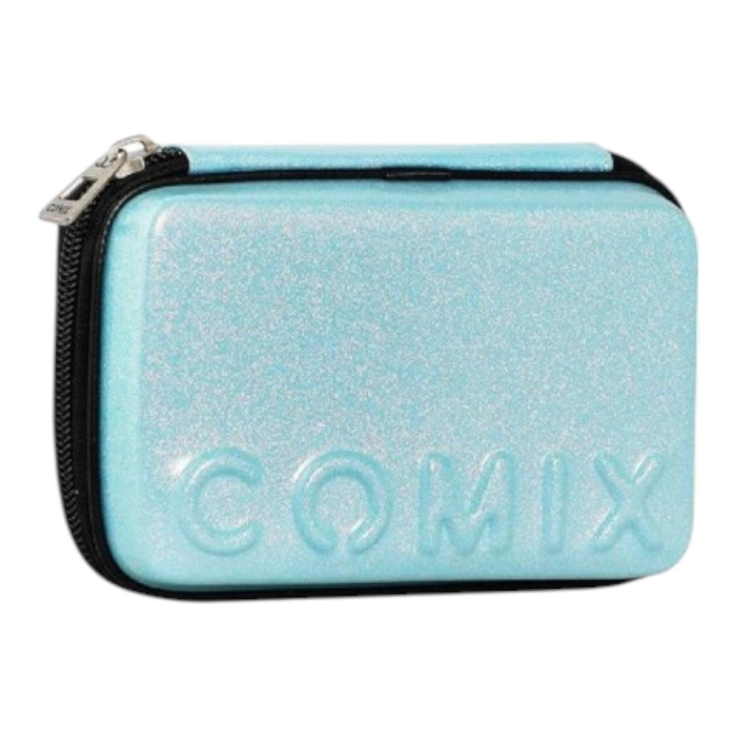 Astuccio Comix Maxi Zip Glitter giallo,verde,celeste,rosa compatto