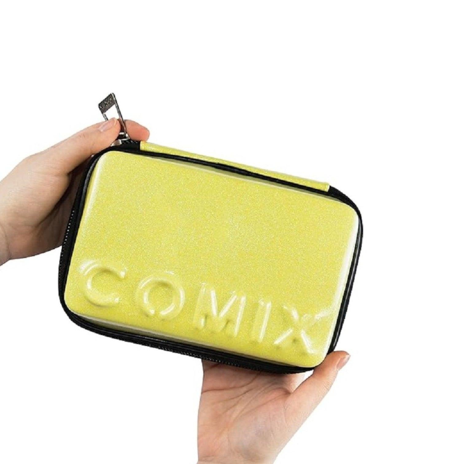 Astuccio Comix Maxi Zip Glitter giallo,verde,celeste,rosa compatto