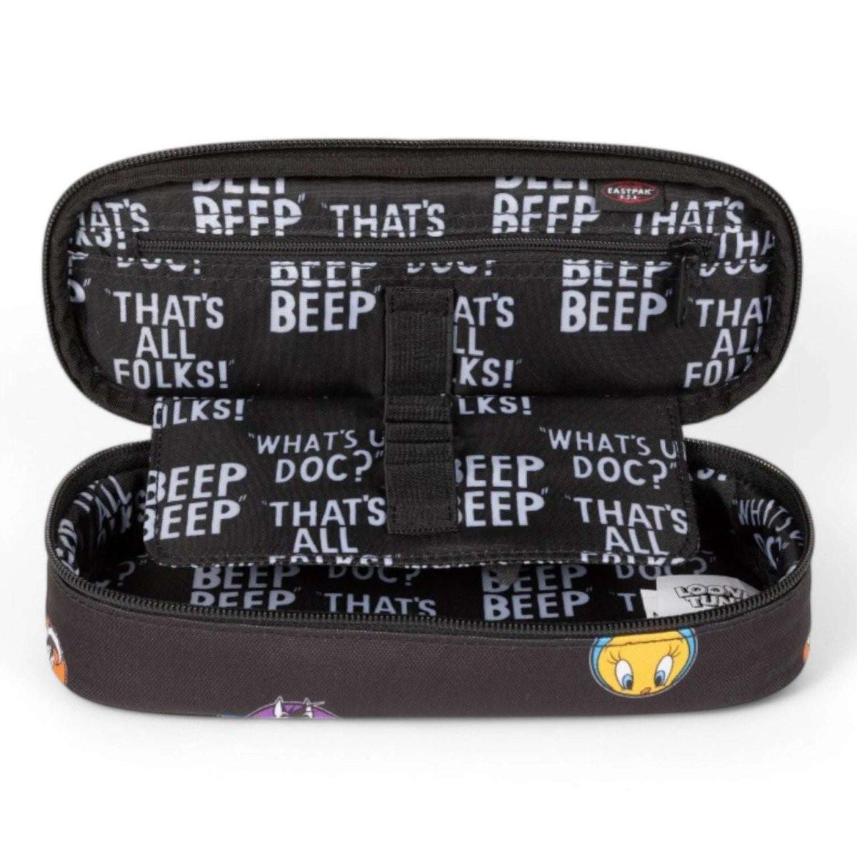 Astuccio Eastpak Oval Looney Tunes Black – Elegante e Divertente.